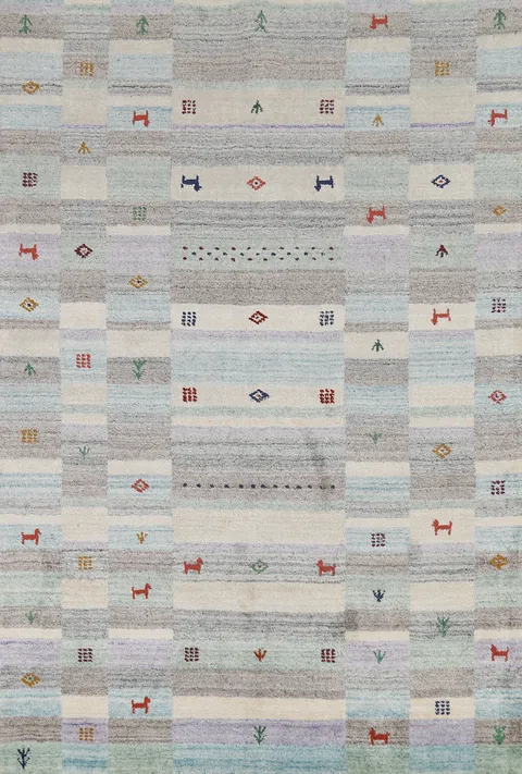 All-Over Tribal Gabbeh Indian Area Rug 5x7