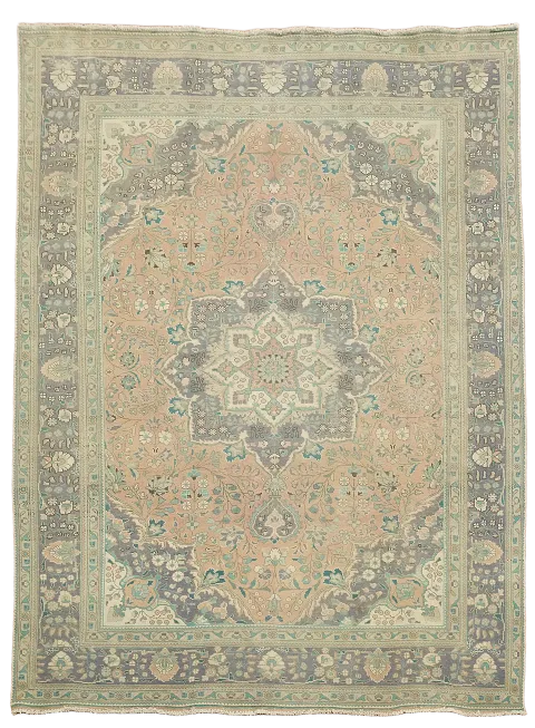 Distressed Wool Tabriz Persian Area Rug 8x11