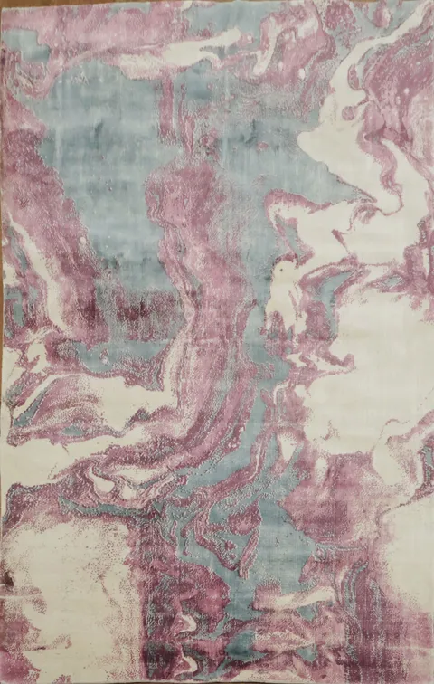 Contemporary Wool Abstract Indian Area Rug 5x8