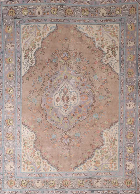 Hand-Knotted Wool Tabriz Persian Area Rug 7x9