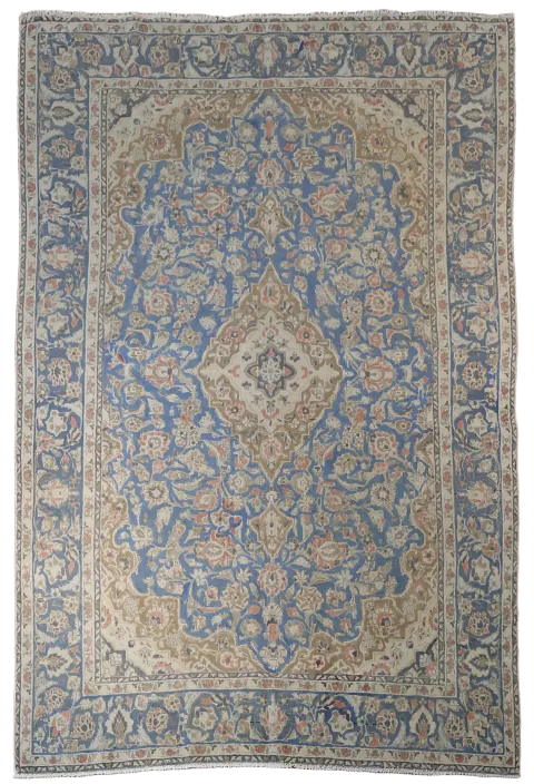 Vintage Blue Tabriz Persian Wool Area Rug 8x11