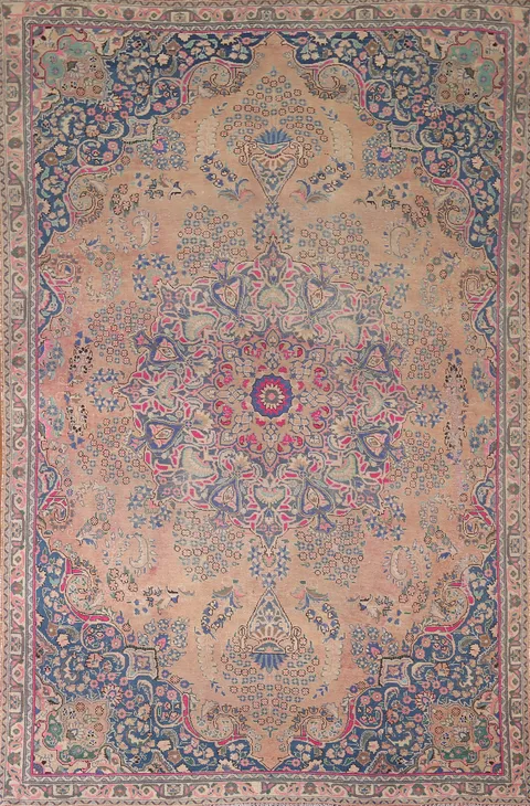 Handmade Wool Mashad Persian Area Rug 7x10