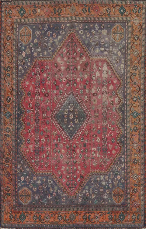 Tribal Geometric Wool Joshaghan Persian Area Rug 7x10