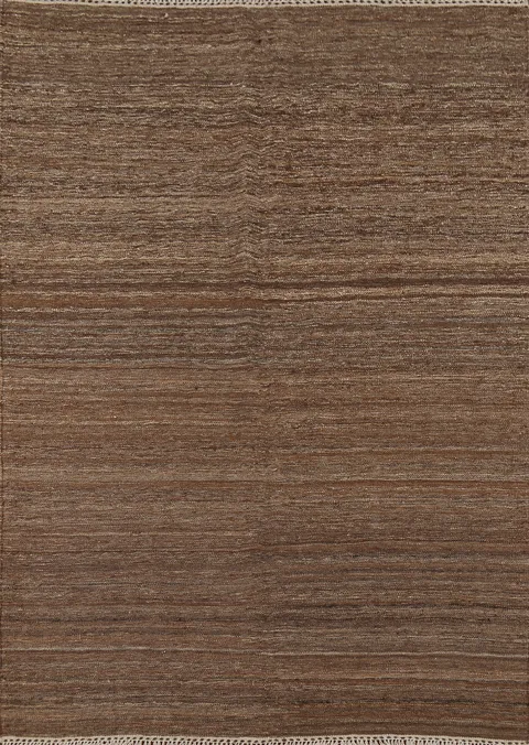 Brown Striped Kilim Persian Rug 5x7