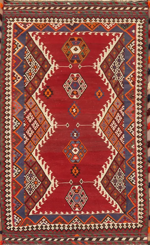 Vegetable Dye Kilim Qashqai Persian Area Rug 6x10