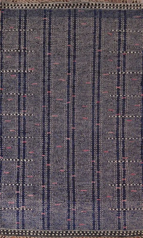 Navy Blue Moroccan Oriental Area Rug 6x10