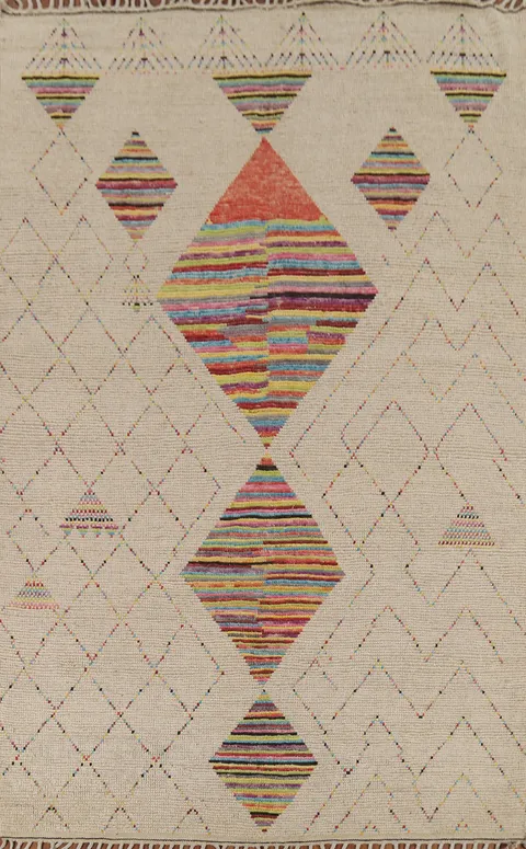Geometric Trellis Moroccan Living Room Area Rug 7x10