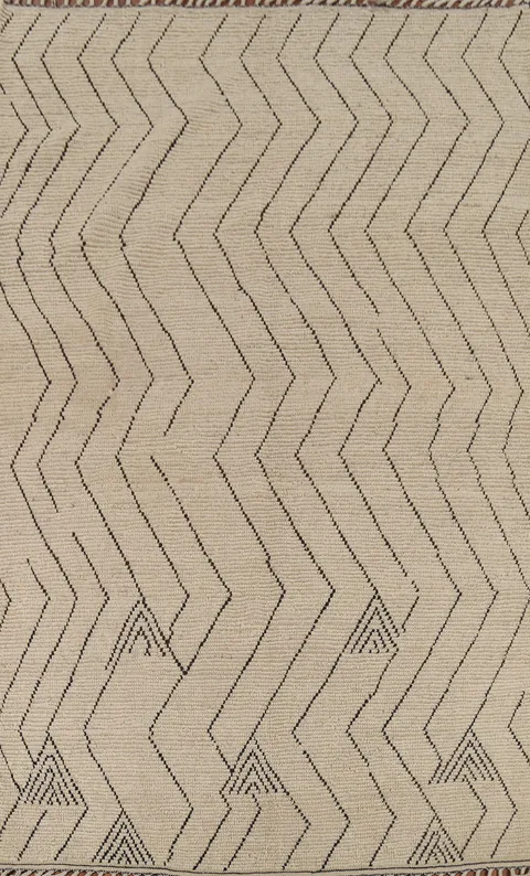 Handmade Chevron Moroccan Oriental Area Rug 7x10