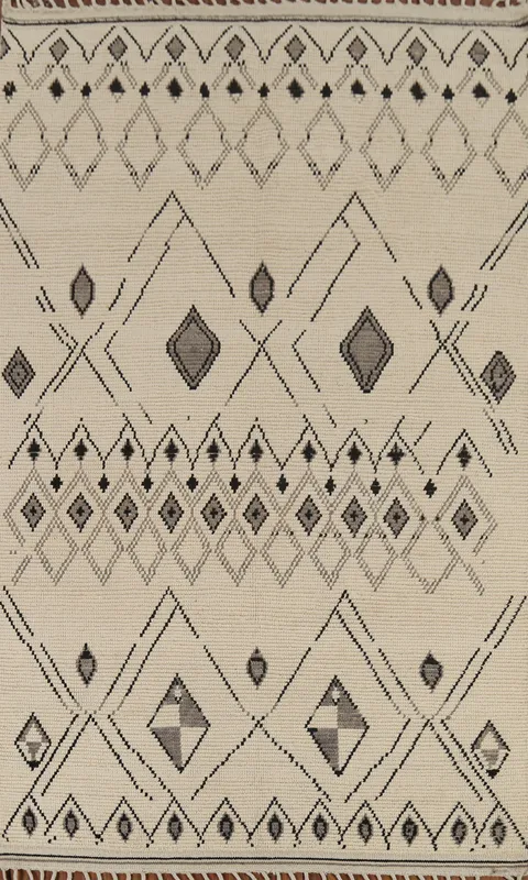 Geometric Wool Moroccan Oriental Area Rug 6x10