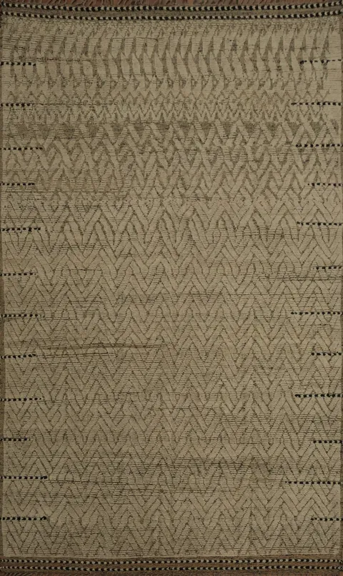 Sophisticated Moroccan Area Rug 9x13 with Unique Chevron Detailing