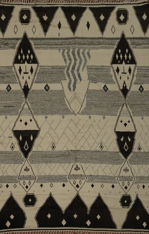 Geometric Wool Moroccan Oriental Area Rug 9x13