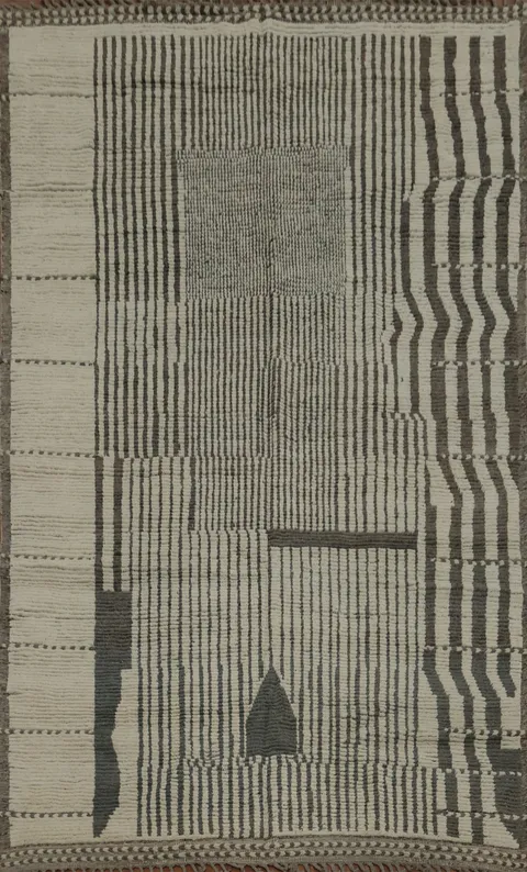 Striped Handmade Moroccan Oriental Area Rug 8x11
