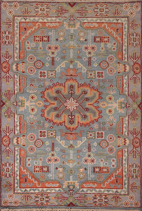 Geometric Kazak Indian Accent Rug 4x6