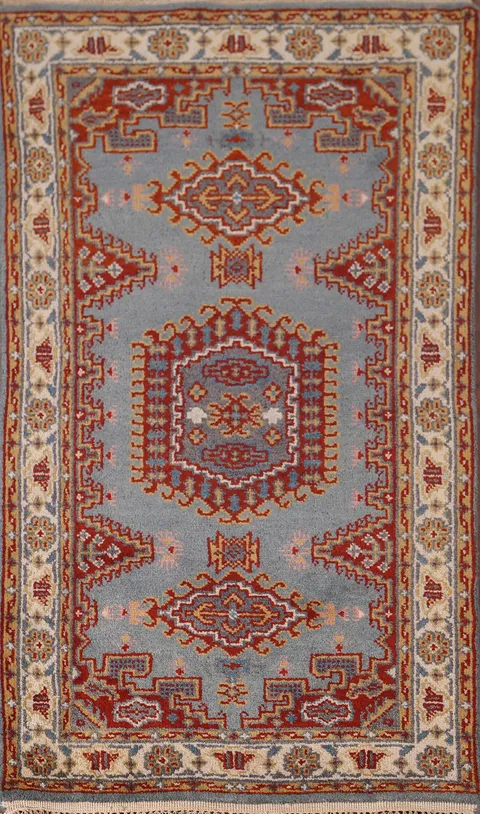 Blue Geometric Viss Oriental Accent Rug 3x5
