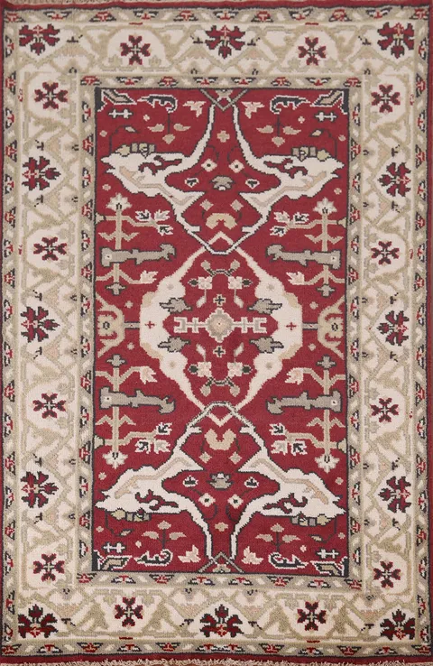 Handmade Wool Oushak Indian Accent Rug 4x6