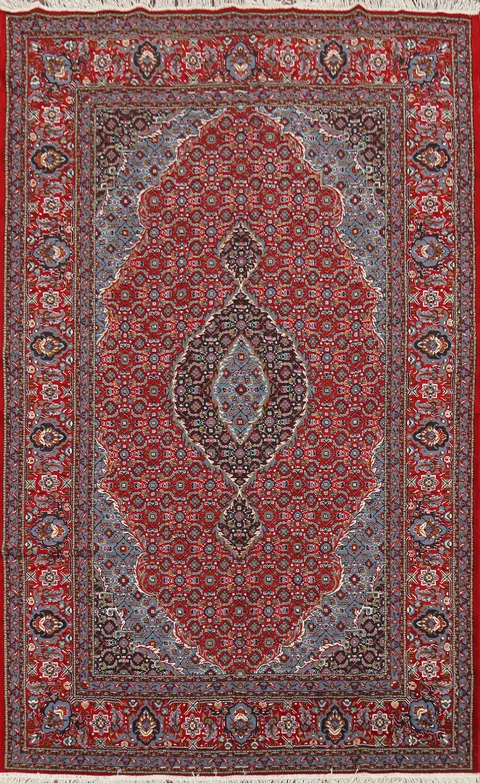 Geometric Red Tabriz Turkish Living Room Area Rug 6x10