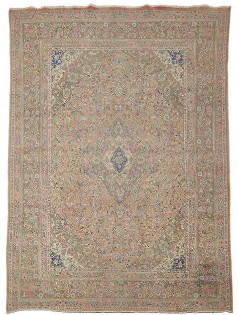 Traditional Floral Mashad Persian Area Rug 9x12