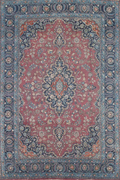 Traditional Floral Mashad Persian Area Rug 8x11