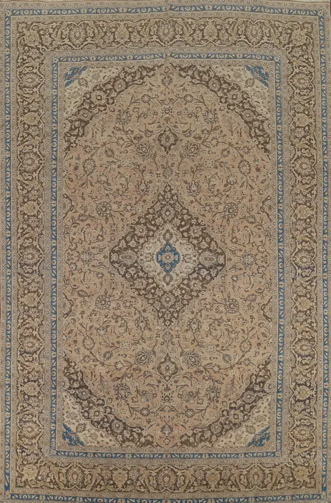 Traditional Floral Mashad Persian Area Rug 10x13