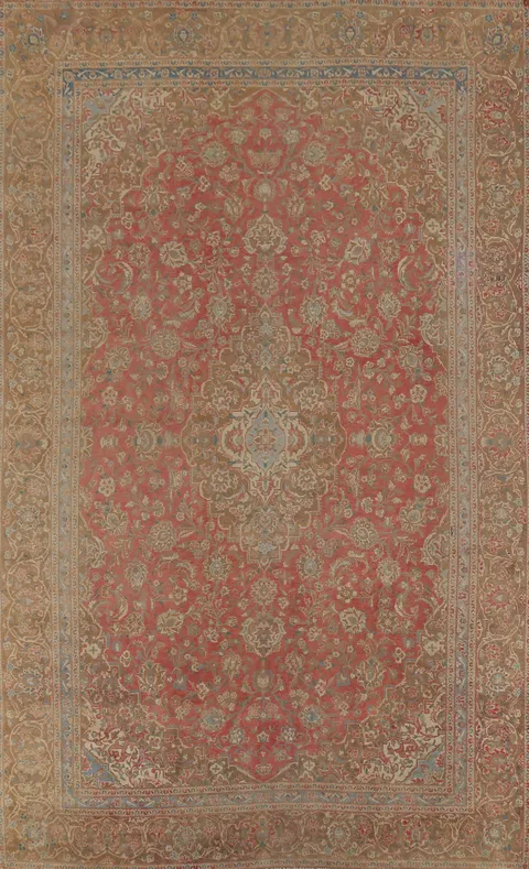 Traditional Floral Mashad Persian Area Rug 9x14