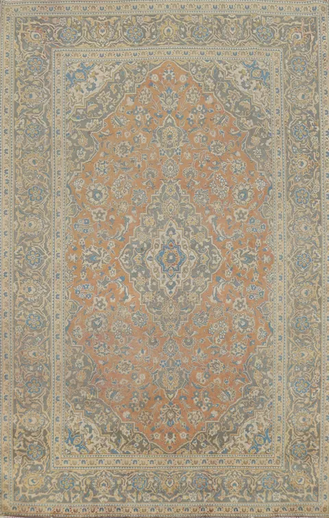 Traditional Floral Mashad Persian Area Rug 6x10