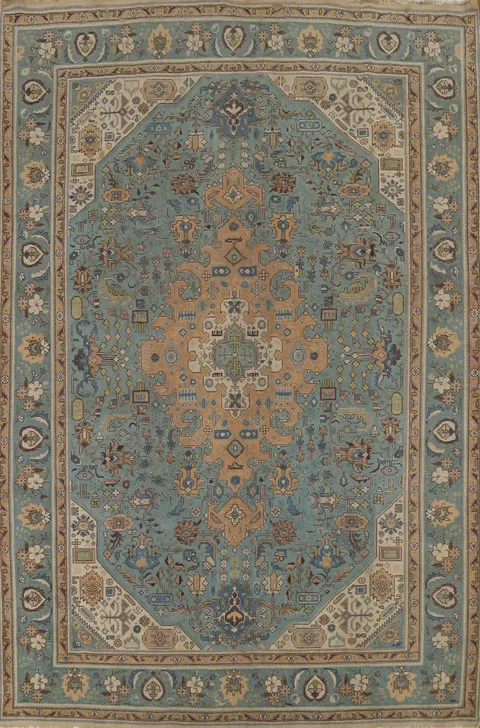 Vintage Geometric Tabriz Persian Area Rug 8x11