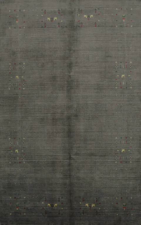 Stylish Gray Gabbeh Area Rug 6x9 with Soft Hues for Living Room Decor