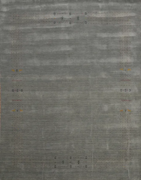 Handmade Gray Wool Gabbeh Oriental Area Rug 8x10