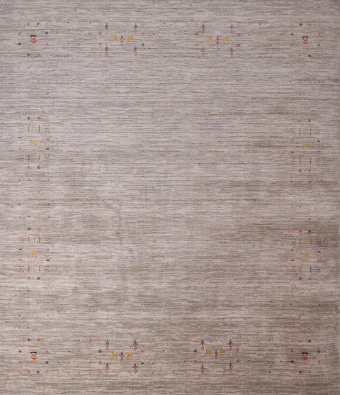 Striped Wool Gabbeh Square Oriental Rug 8x8