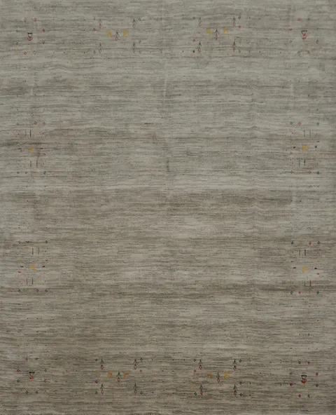 Sophisticated Gray Gabbeh Area Rug Featuring Delicate Tiny Motifs 8x8