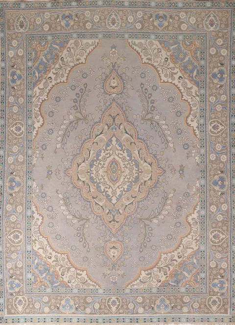 Handmade Gray Tabriz Persian Area Rug 8x11