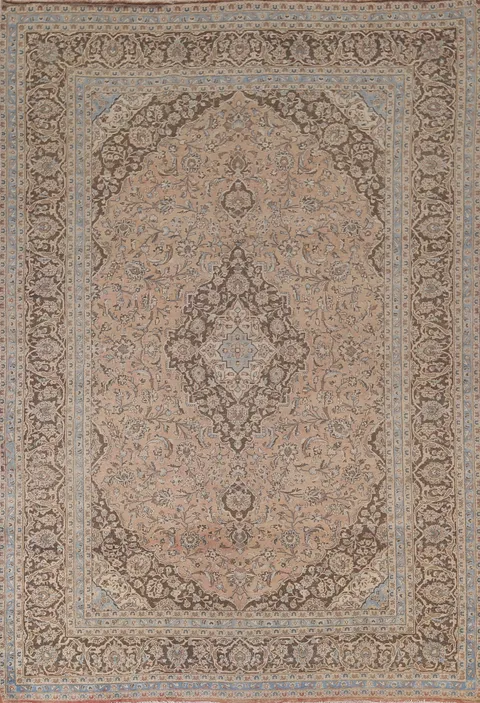Traditional Floral Mashad Persian Area Rug 8x11