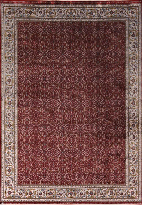 All-Over Floral Red Qum Traditional Area Rug 10x13