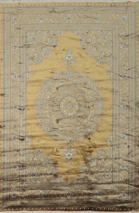 Traditional Silk Qum Turkish Area Rug 8x11