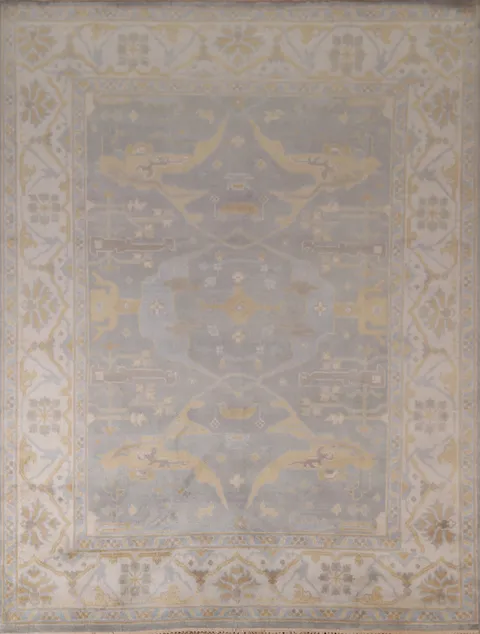 Gray Wool Oushak Indian Living Room Rug 8x10