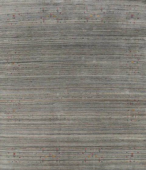 Striped Wool Gabbeh Oriental Square Rug 8x8