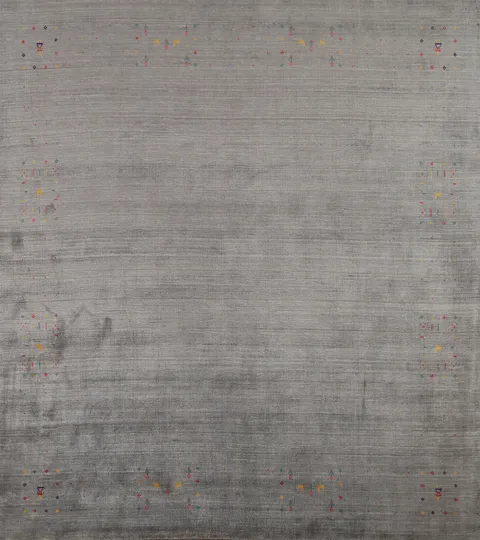 Handmade Wool Striped Gabbeh Square Area Rug 9x9