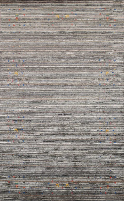Striped Wool Tribal Gabbeh Oriental Area Rug 5x8