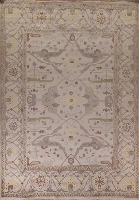 Earth Tone Wool Oushak Indian Large Rug 12x15