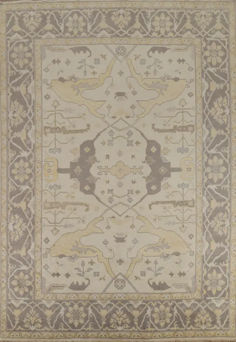Earth Tone Wool Oushak Indian Area Rug 9x12