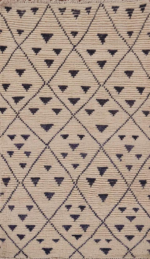Modern Geometric Moroccan Oriental Rug 3x5