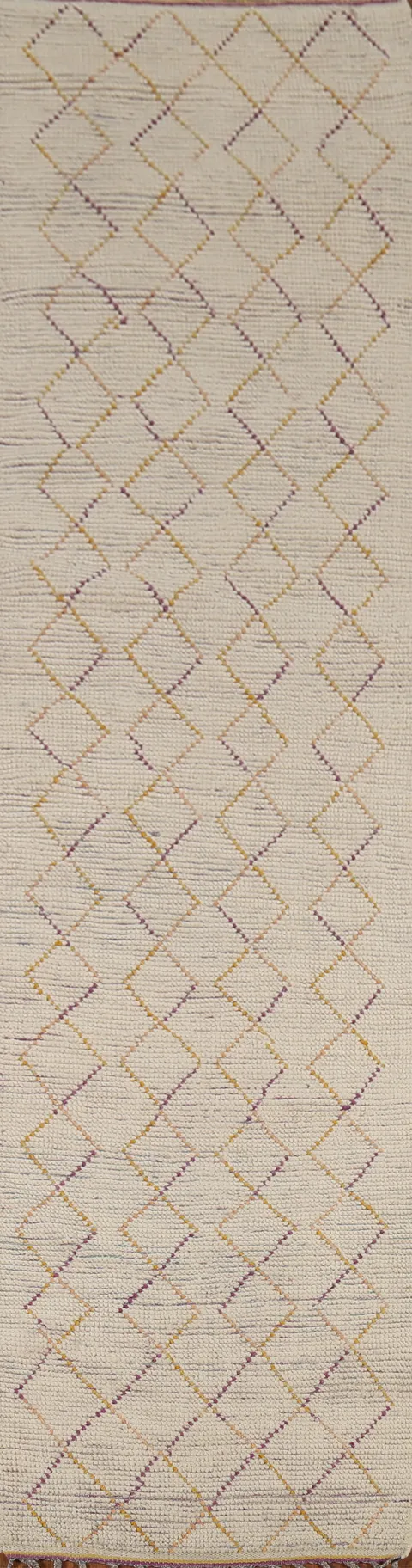 All-Over Trellis Moroccan Oriental Runner Rug 3x13