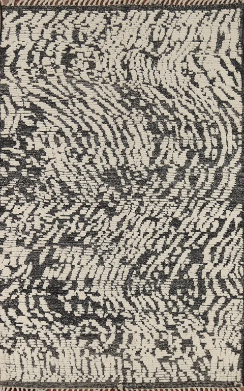 Handmade Wool Abstract Moroccan Area Rug 5x8