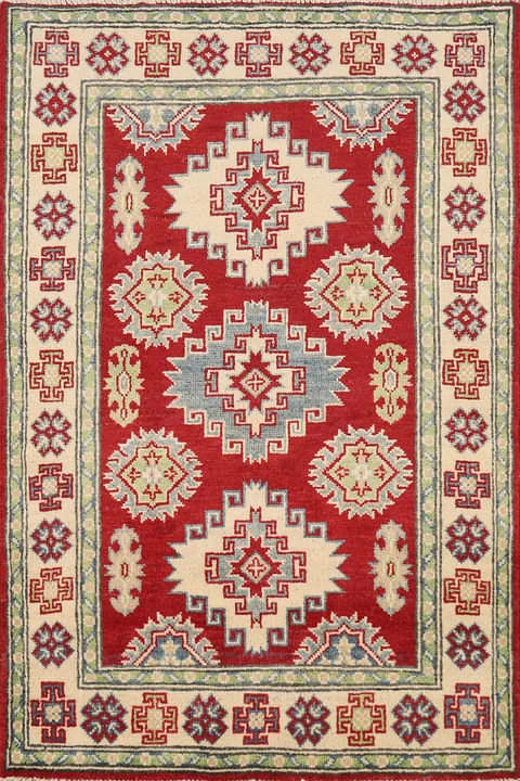 Red Kazak Handmade Wool Accent Rug 3x4