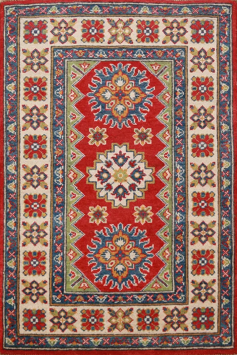 Red Kazak Handmade Wool Accent Rug 3x4