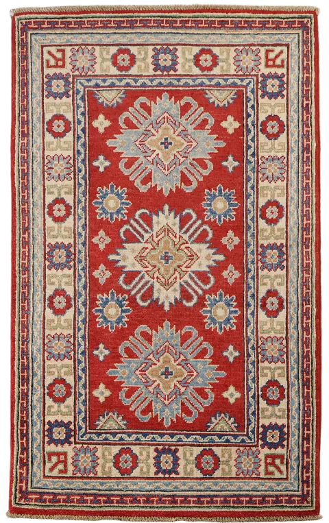 Red Kazak Handmade Wool Accent Rug 3x4