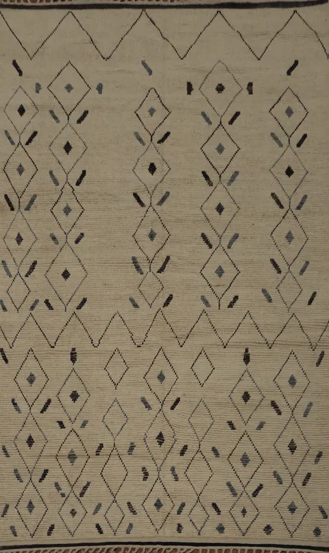Stylish Moroccan Area Rug 7x11 Featuring Geometric Patterns