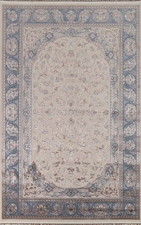 Traditional Floral Silk Qum Living Room Area Rug 6x9
