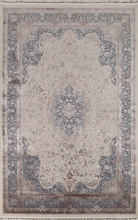 Traditional Floral Silk Qum Living Room Area Rug 6x9
