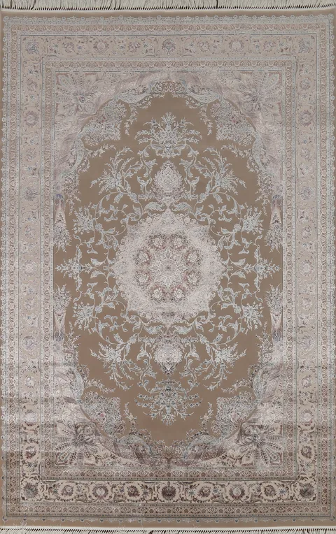 Traditional Floral Silk Qum Living Room Area Rug 6x9